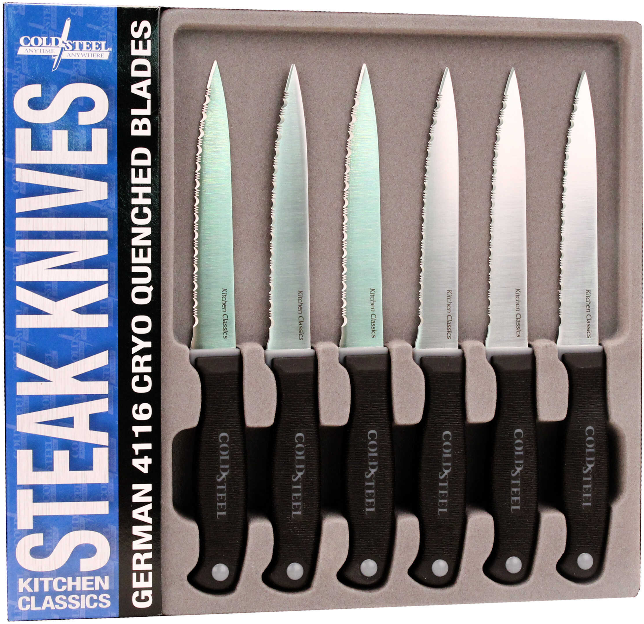Cold Steel Steak Knives 4.75 in Polymer Handle Set of 6