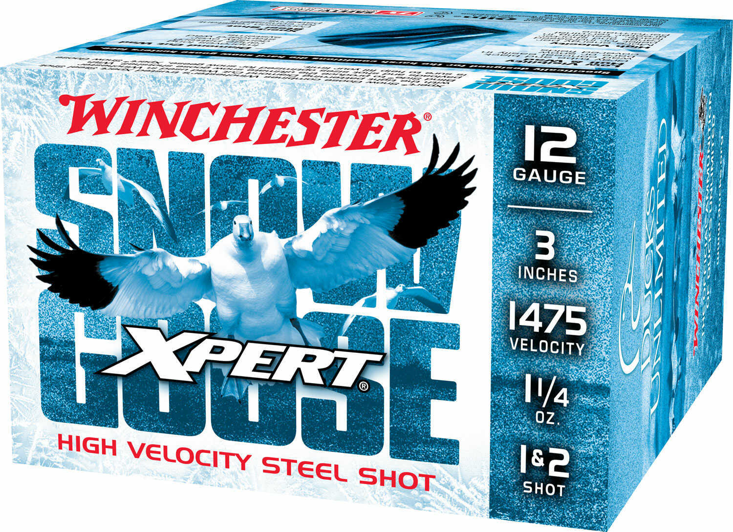Winchester USA Xpert Snow Goose 12 Gauge Ammunition 25 Rounds 3" Shell #1 and #2 Steel Shot 1-1/4oz 1475fps