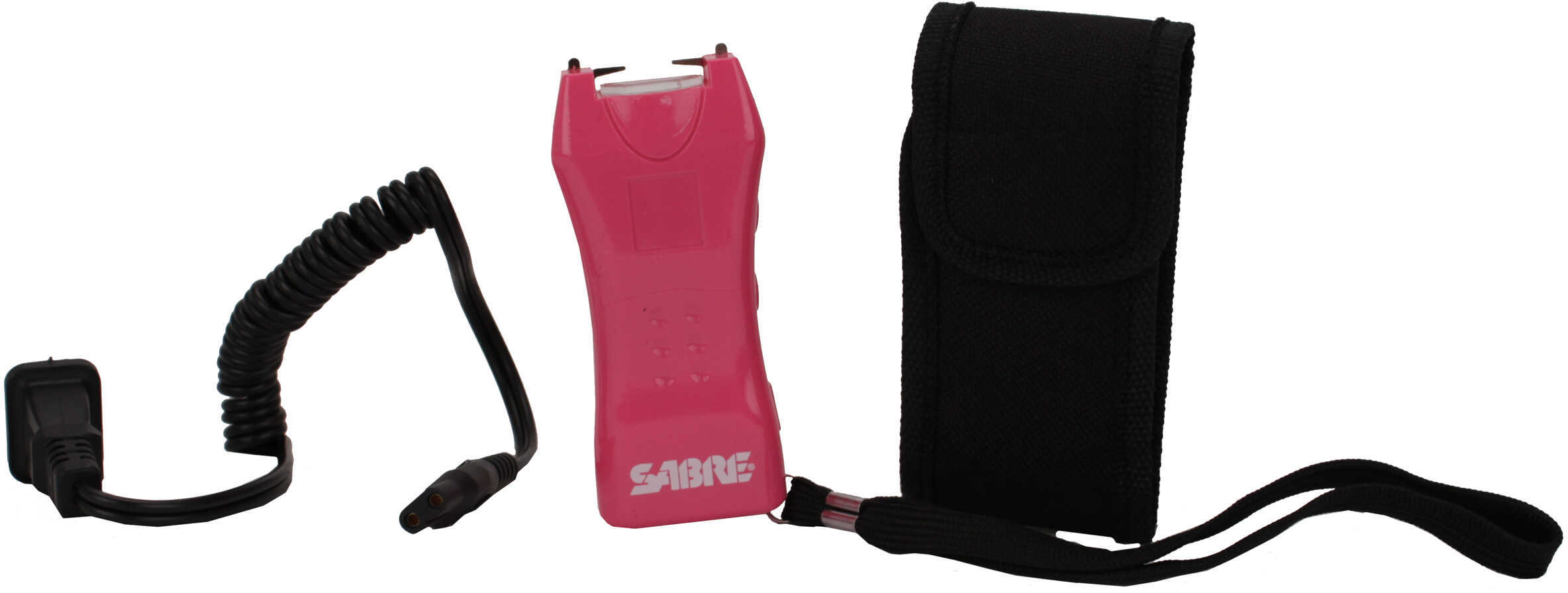 Sabre S1005Pr Dual Capacitor Stun Gun With Led Flashlight 800,000 Volts/100-Lumens Plastic Pink