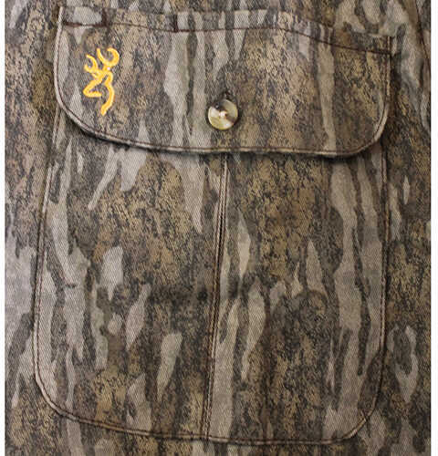 Browning Wasatch-Cb Shirt Button-Front 2 Pocket Mossy Bottomland L