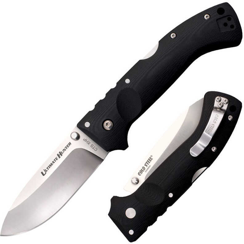 Cold Steel Ultimate Hunter Lockback Knife - 3-1/2" Blade Black G-10