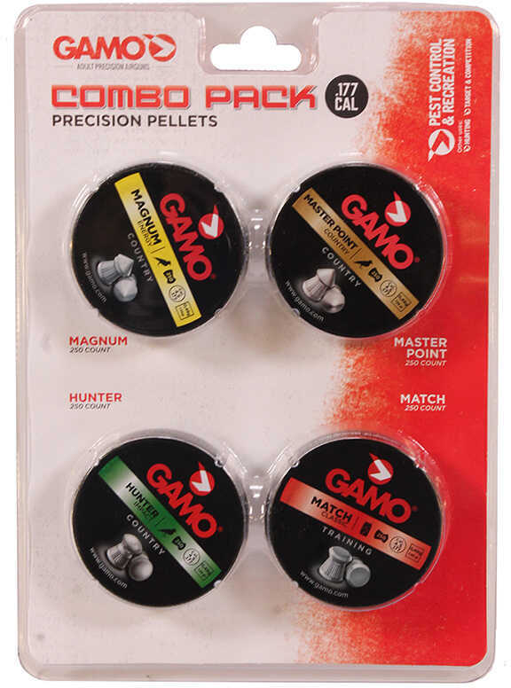 Gamo Combo Pack Precision Pellets .177 (Magnum Master Point Hunter Match) Blister Card 1000/Pack 632092954