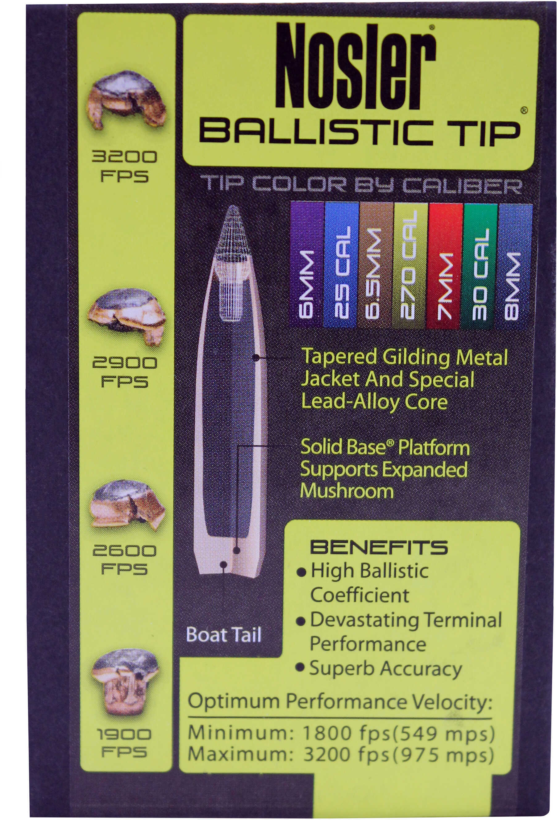 Nosler Ballistic Tip Hunting Bullets 6.5mm 100 gr. Spitzer Point 50 pk. Model: 26100