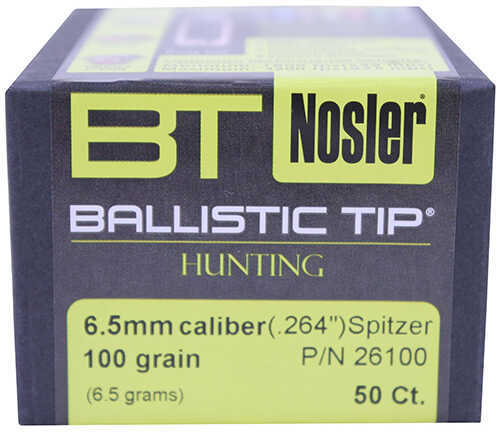 Nosler Ballistic Tip Hunting Bullets 6.5mm 100 gr. Spitzer Point 50 pk. Model: 26100