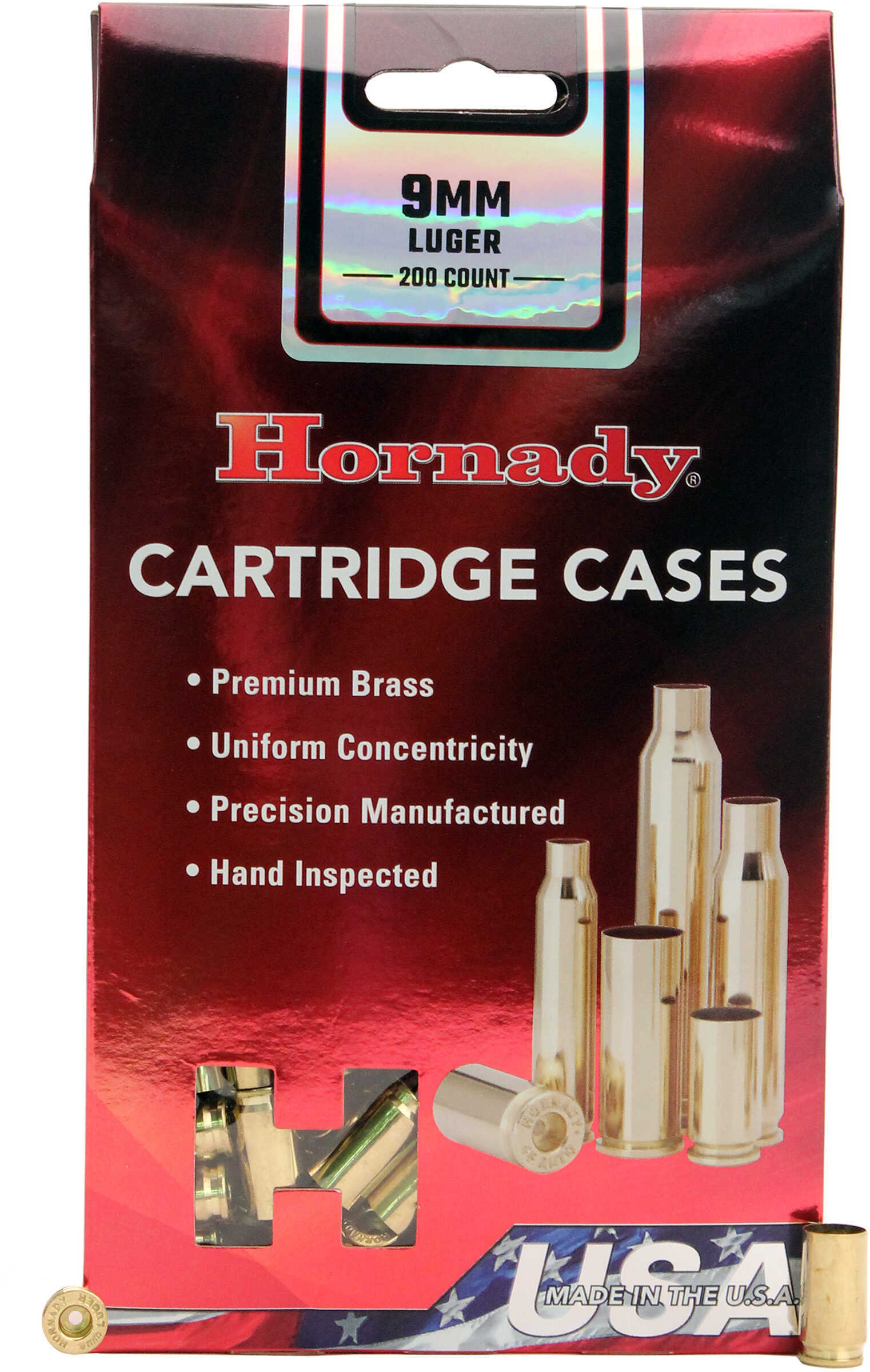 Hornady Unprimed Cases 9MM 200 Pcs