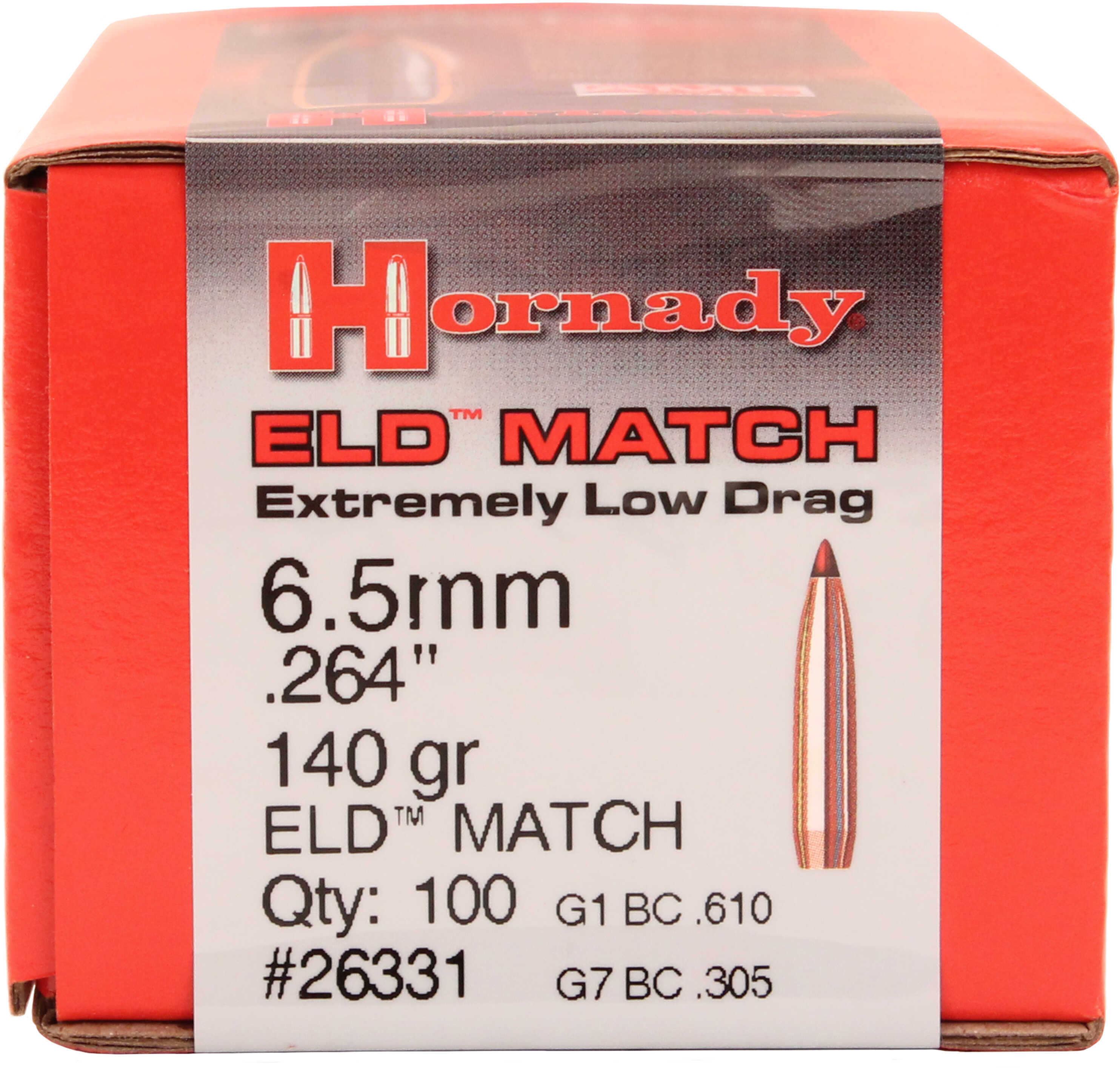 Hornady 6.5mm 140 Grain Boat Tail ELD Match Bullets Component 100 Count