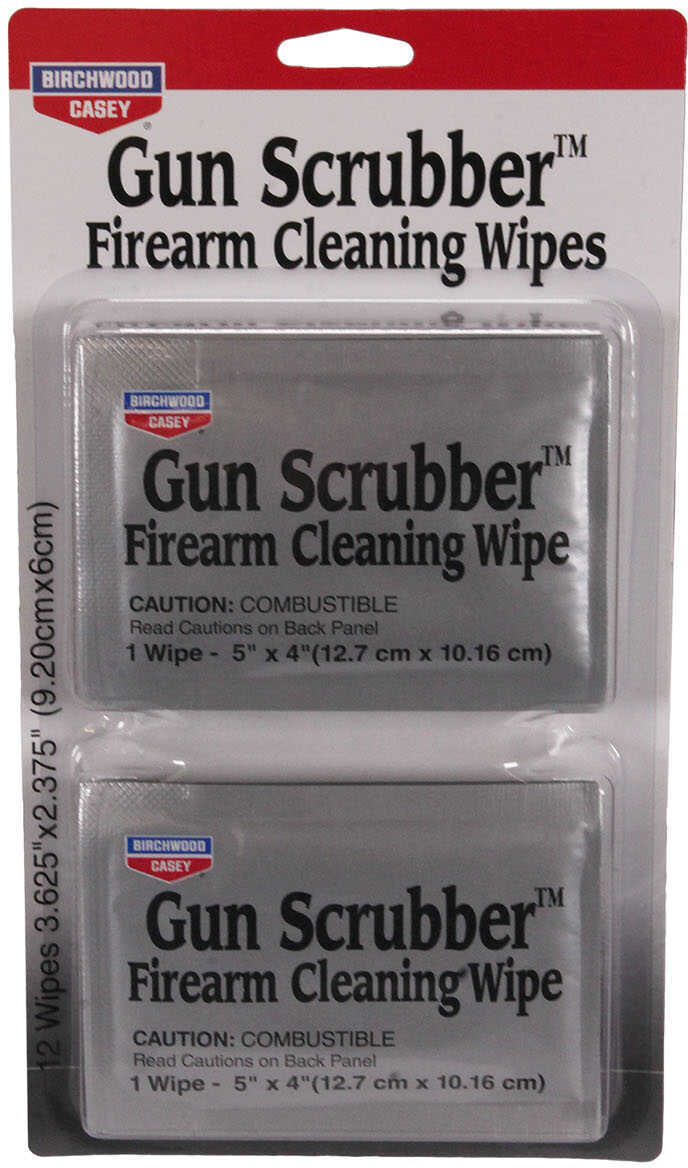 Birchwood Casey Gun Scrubber Firearm Cleaner Take-Alongs, 12 Wipes Md: 33312