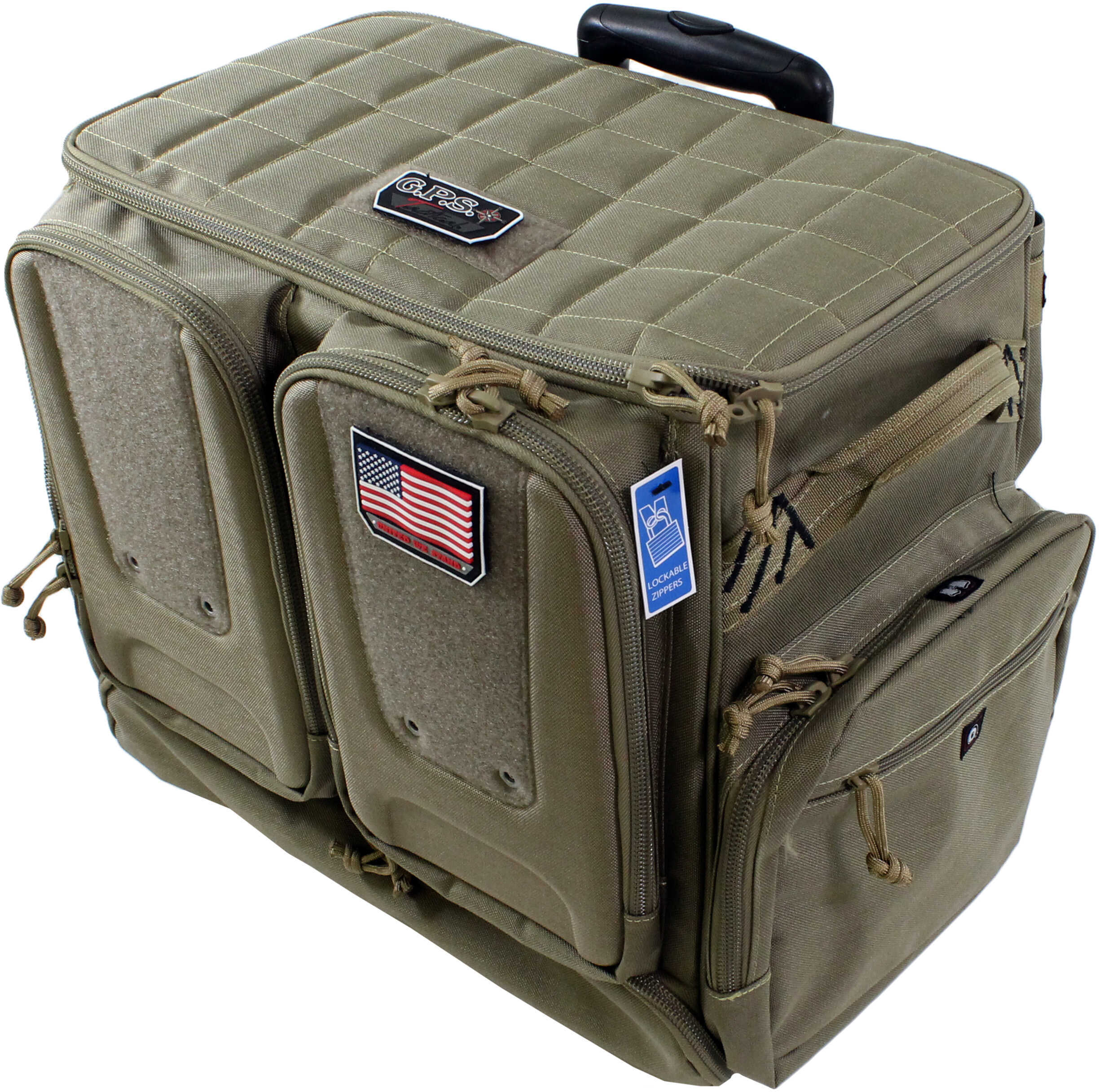 G*Outdoors GPS-T2112Rob Tactical Rolling Range Bag 10 Handguns Tan