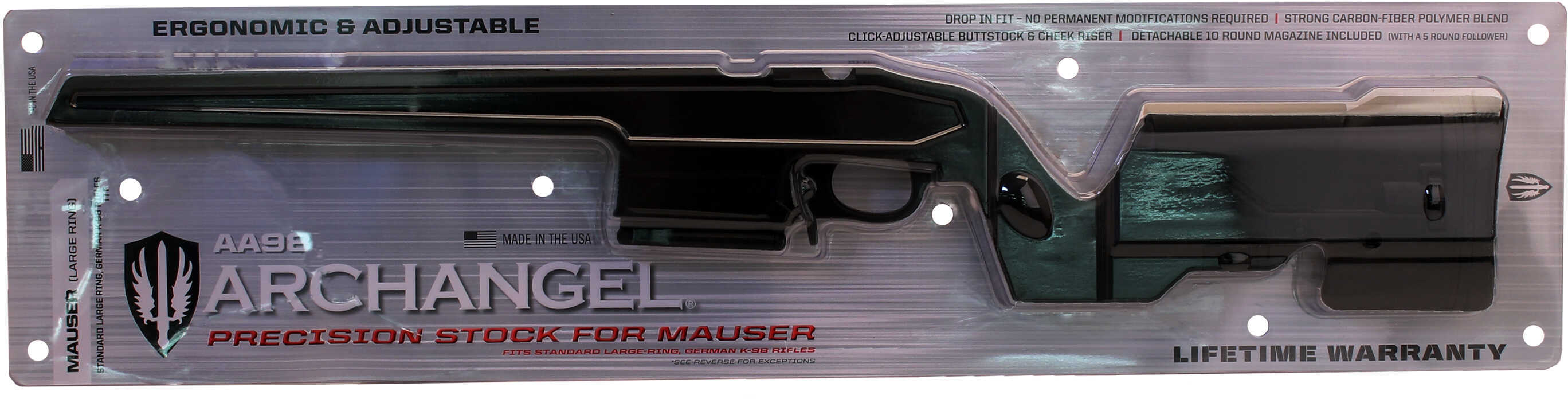 Pro Mag Archangel Rifle Stock For Mauser K98 Black Polymer