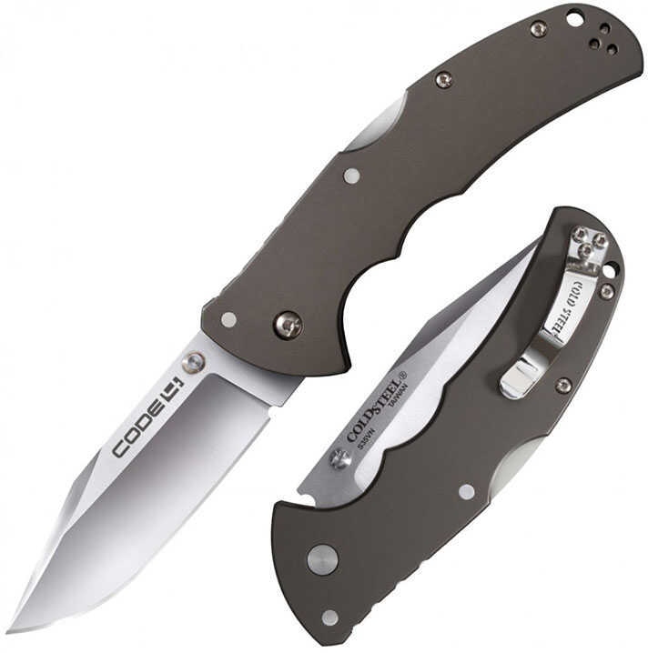 Cold Steel Code 4 Folding Knife Clip Point S35VN Plain Edge 3.5" Blade 58PC