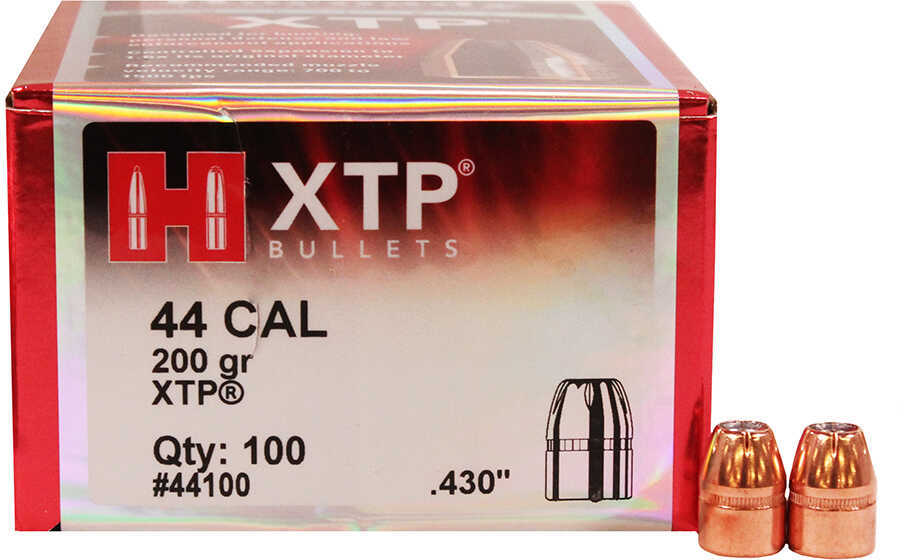 Hornady 44 Caliber .430 Diameter 200 Grain XTP With Cannelure 100 Count