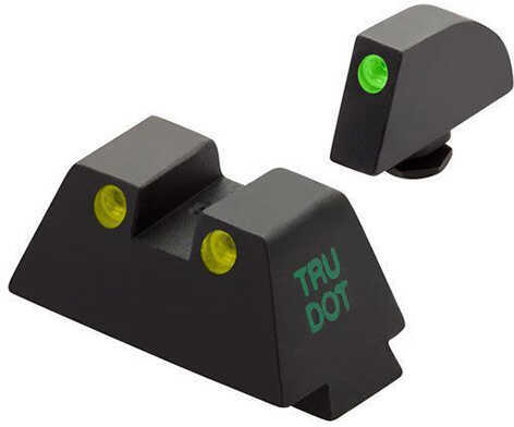 Meprolight Tru-Dot Tritium Suppressor Sight Green/Orange Fits Glock Standard Frames 9MM/357SIG/40S&W/45GAP Black 0102243