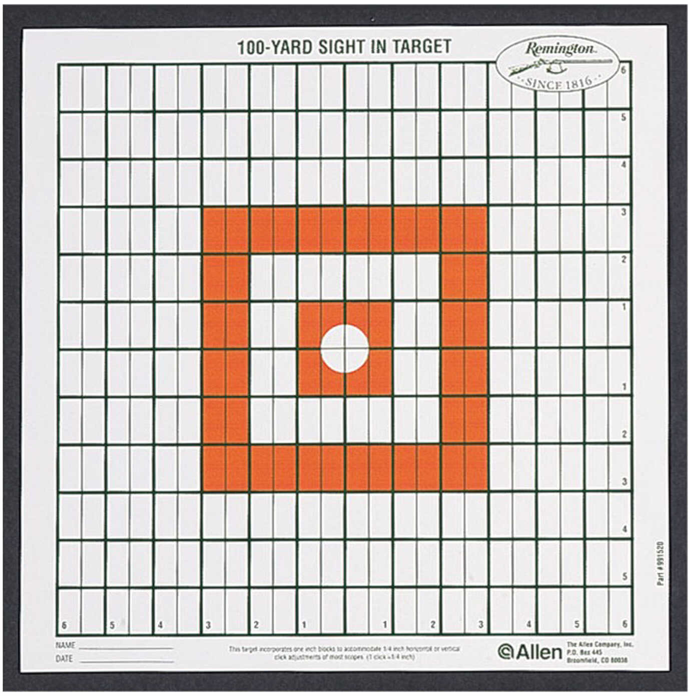 Allen Sight-In Grid Target 100 yd. Model: 1520