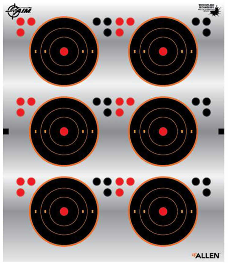 Allen 15231 EZ-Aim Reflective Bullseye Self-Adhesive Mylar Target 6 Per Pkg
