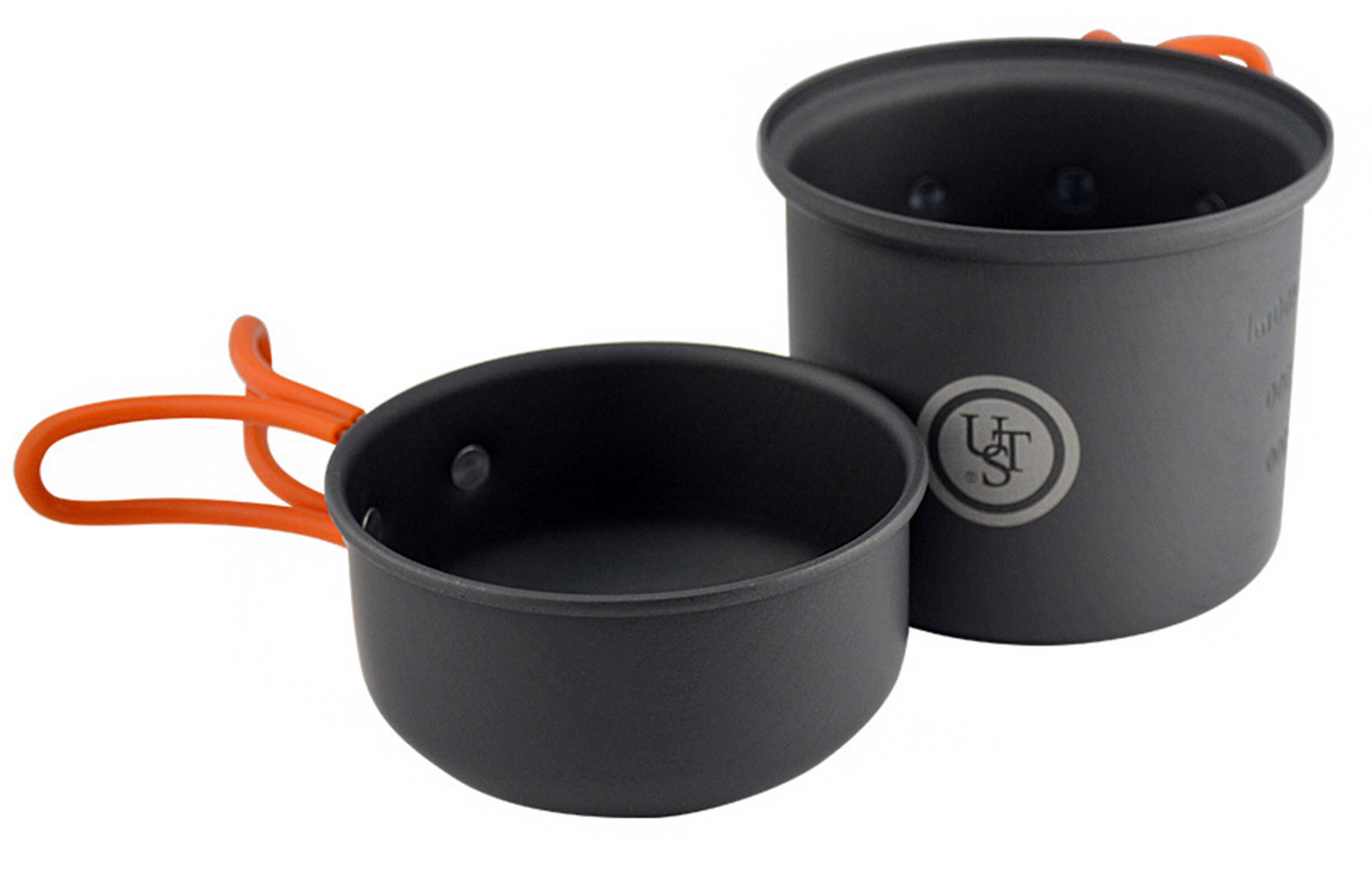 UST - Ultimate Survival Technologies Solo Cook Kit Orange Handles Hard Anodized Aluminum Construction 5.2"x4.2" Peggable