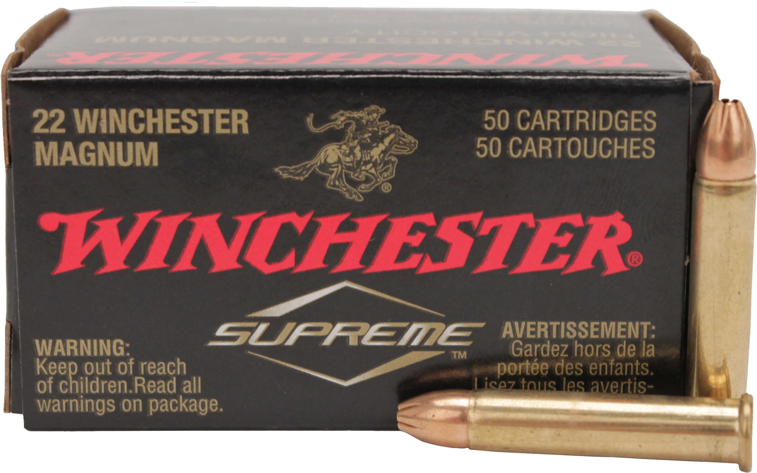 Winchester Varmint HV Rimfire Ammo 22 Mag 30 gr. Jacketed HP 50 rd. Model: S22M2