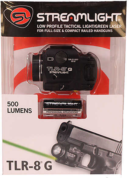 Streamlight TLR-8G LED Low Profile Tactical Light/Green Laser 500 Lumens, Aluminum, Black