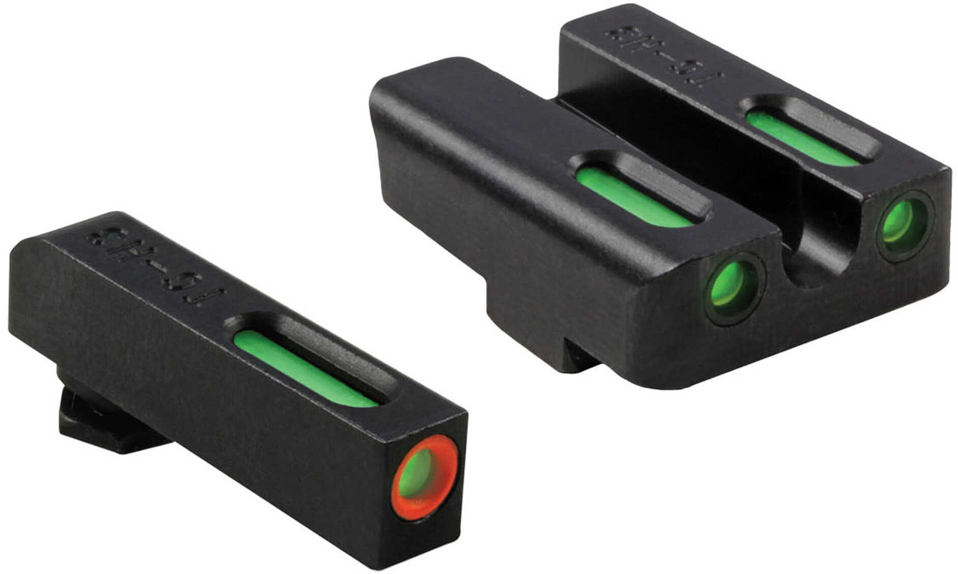 Truglo TFX Pro Tritium/Fiber-Optic Day/Night Sights Fit Glock 17 17L 19 23 24 26 27 33 34 35 38 39 45 - Orange Outline F