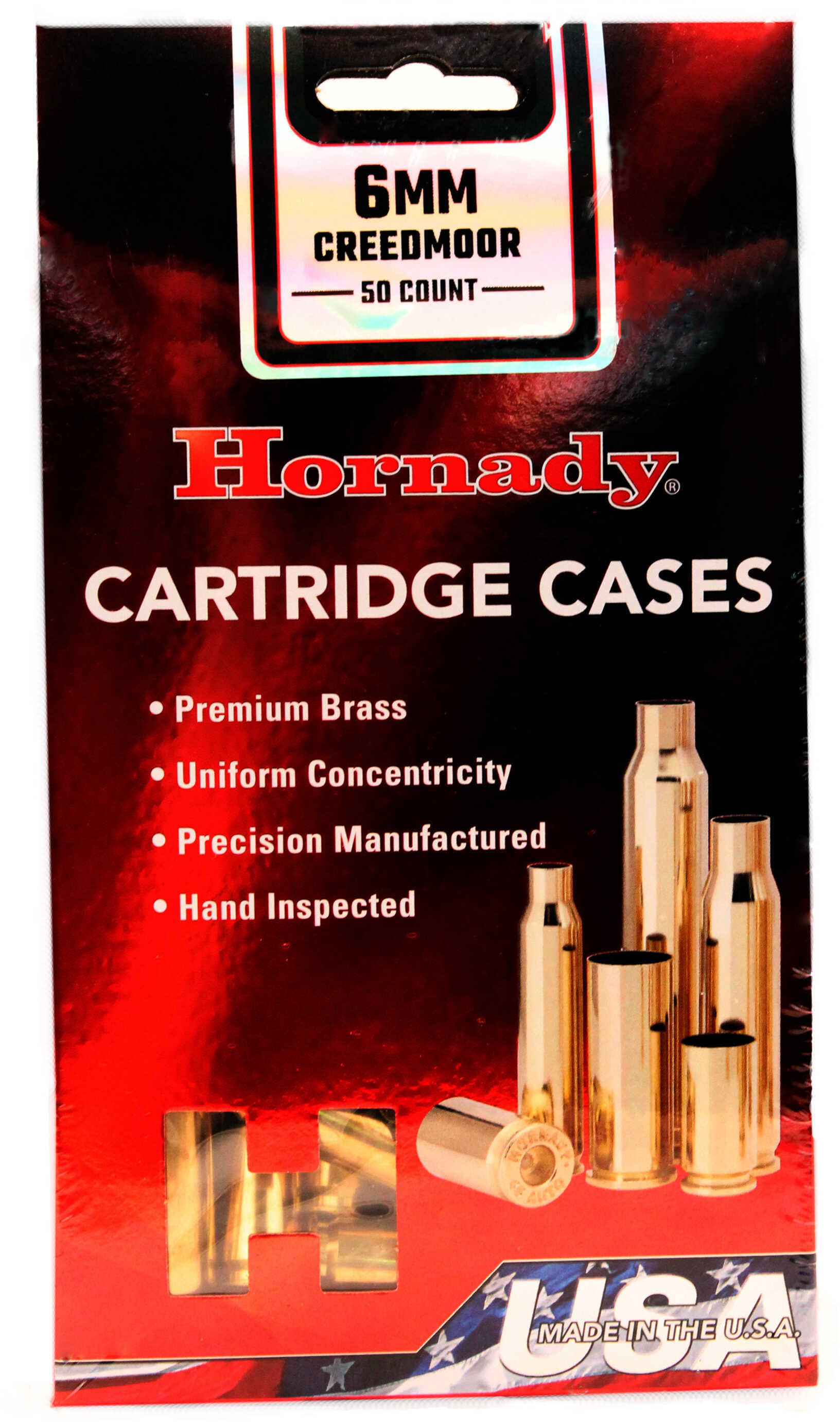 Hornady Unprimed Brass Rifle Cartridge Cases 6mm Creedmoor 50/ct