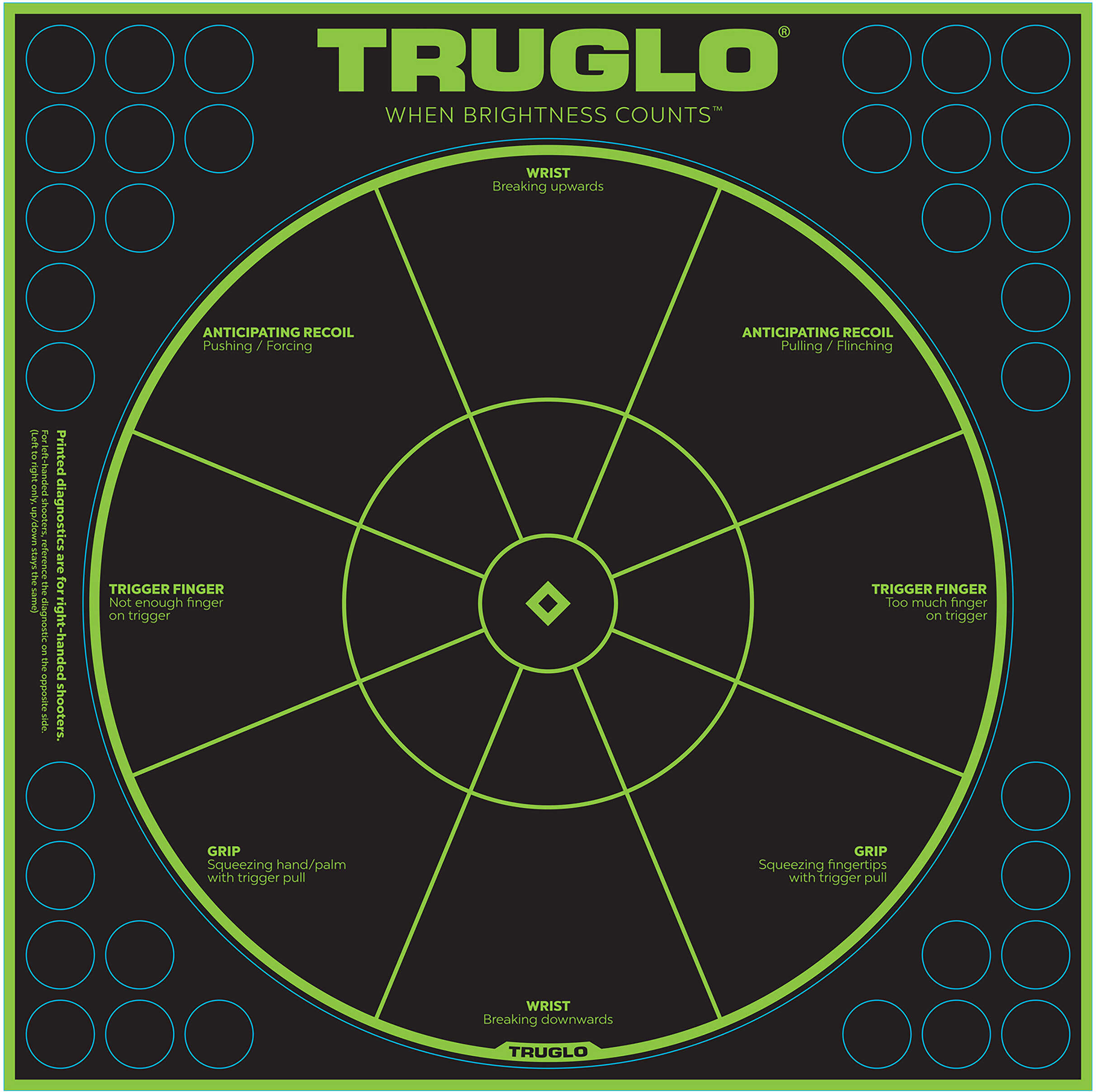 TruGlo TruSee Splatter Handgun Diagnostic Target Green 12x12 6 pk. Model: TG15A6