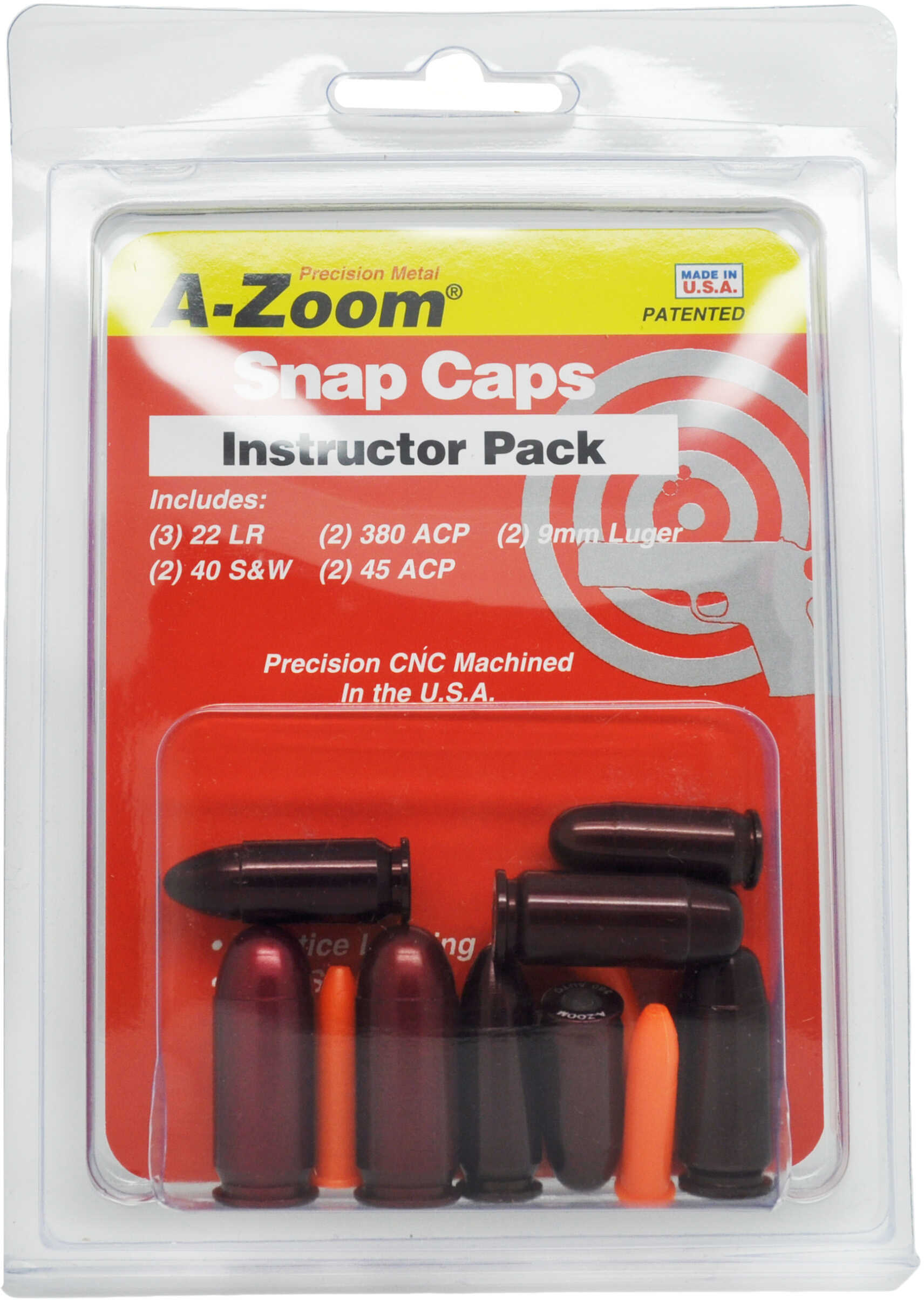 A-Zoom Metal Snap Caps Variety Pack NRA Instructor 3-.22LR 2 Each .380 9mm .40 .45
