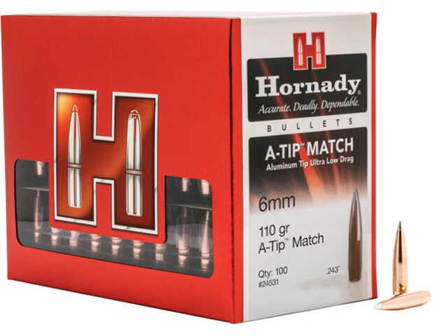 Hornady Bullets 6MM (.243) 110Gr A-Tip Match Per 100