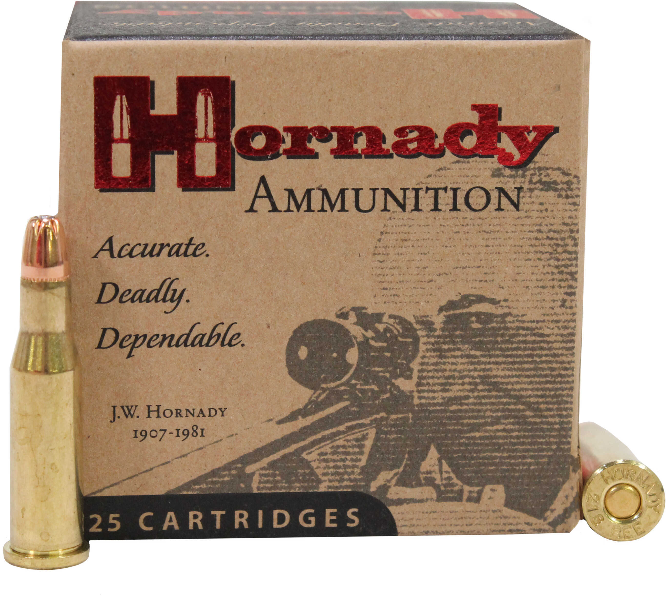 218 BEE 45 Grain Hollow Point 25 Rounds Hornady Ammunition