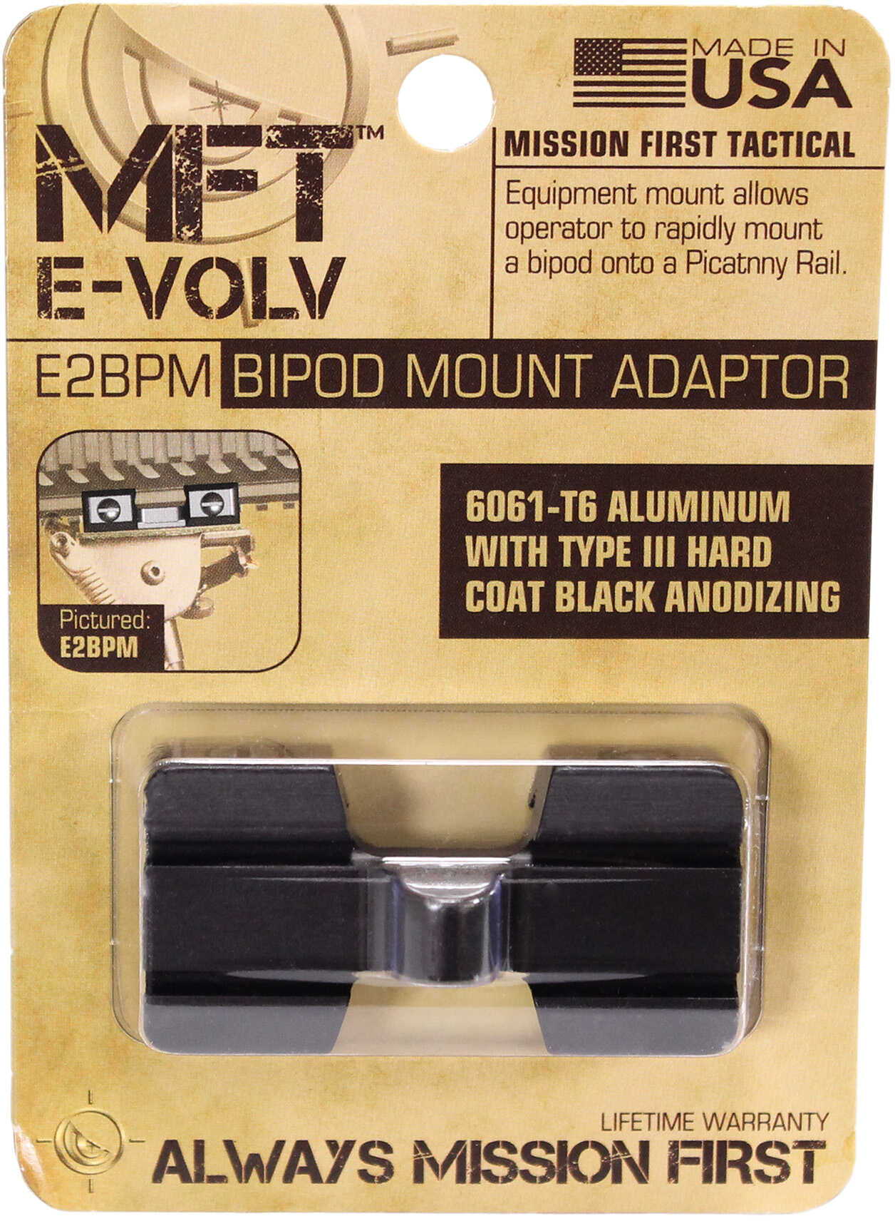 MFT E-VOLV Metal PIC Rail Swivel Bipod Mount