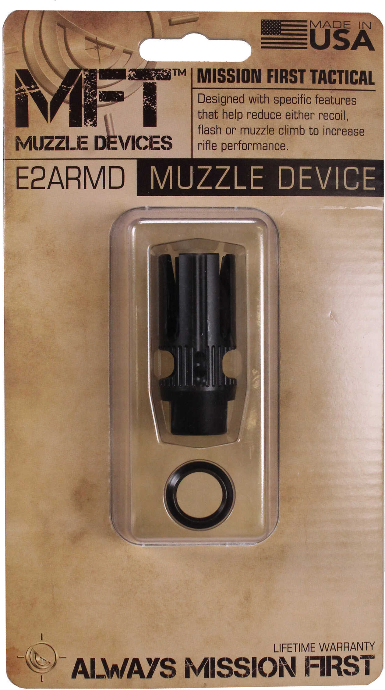 MFT E-VolV AR15 Muzzle Device 4 Prong Side Ported
