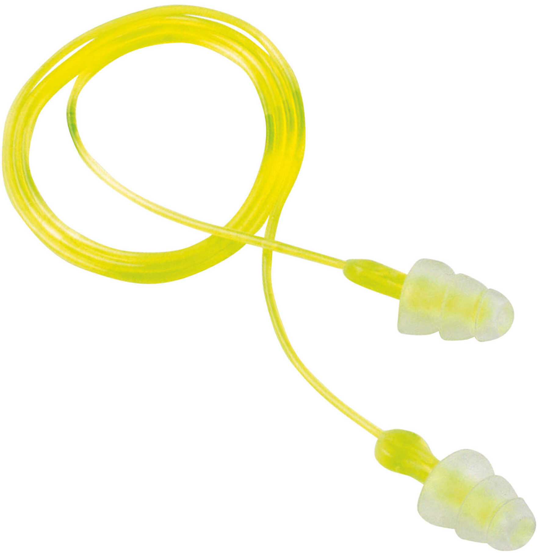 Peltor Sport Tri-Flange Corded Reusable Earplugs Neon Yellow 3 Pair/Pk