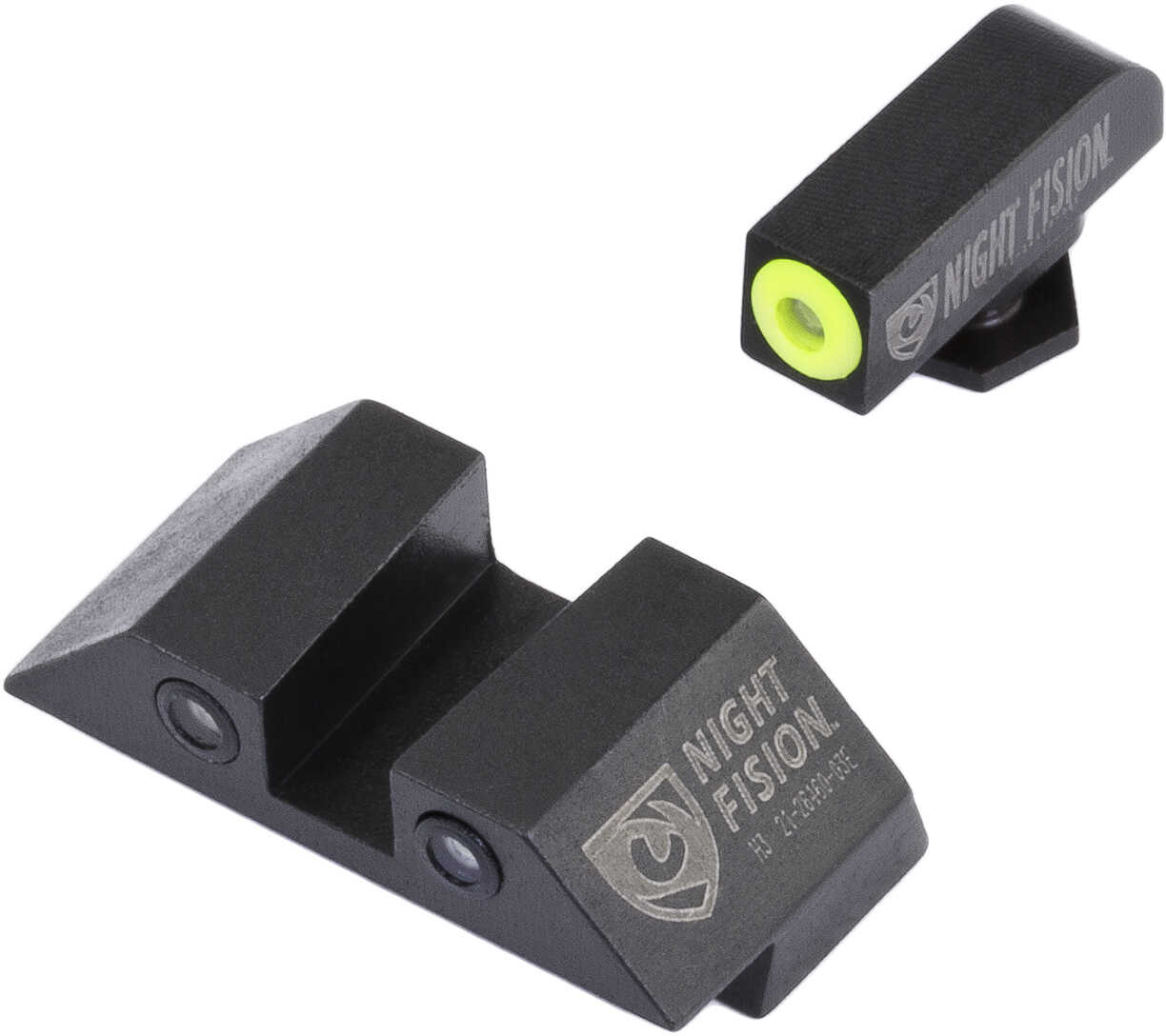 Night Fision Tritium Sight Set Yellow Front Black Back For Glock