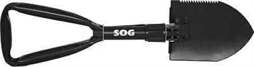 S.O.G SOG-F08-N Entrenching Tool Folding Shovel Plain/Serrated Blade Black Powder Coated High Carbon Steel 18.25" Long