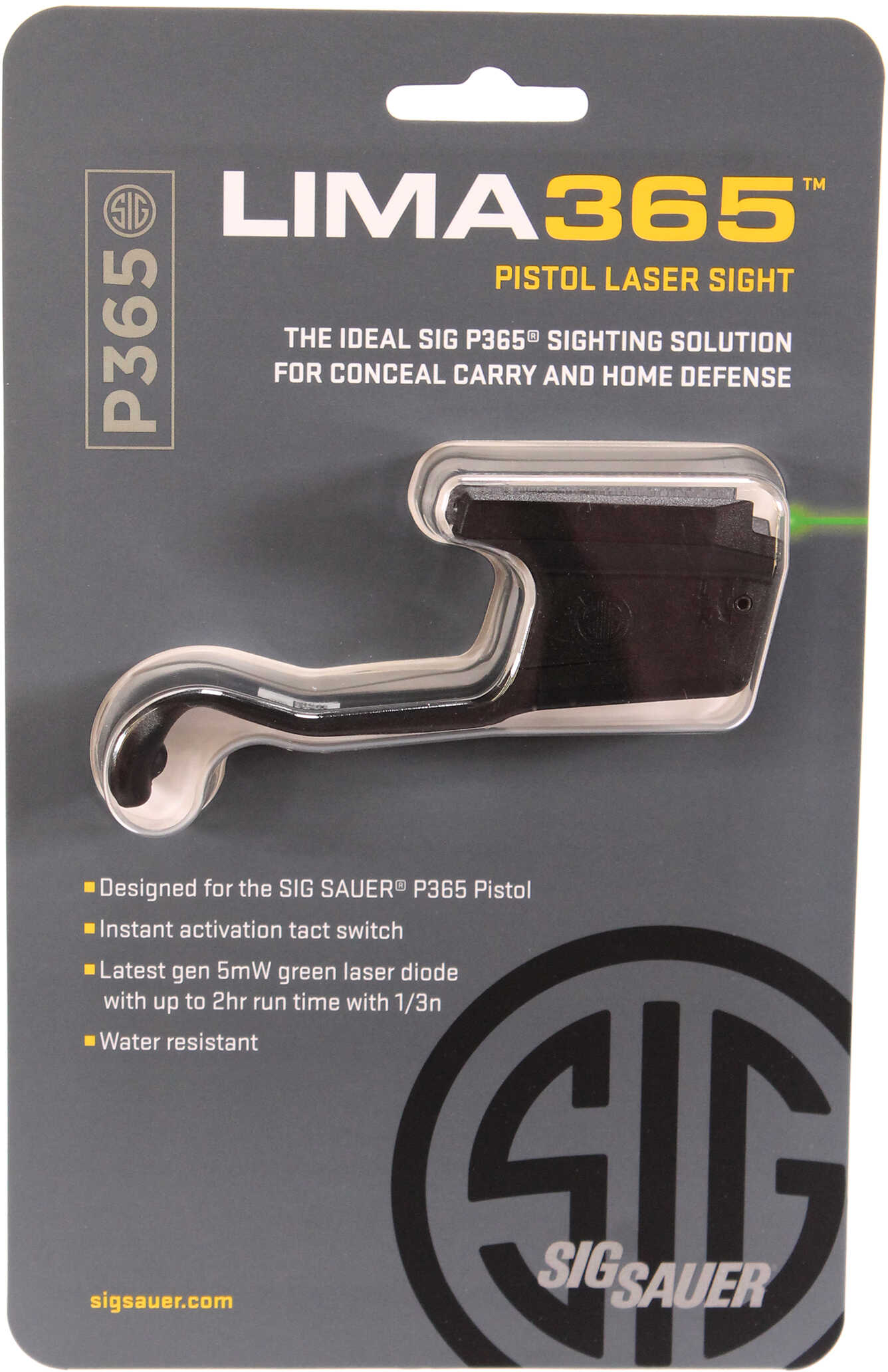 Sig Sauer Lima365 Laser Sight P365 Green Pistol Mounted | Sol36502