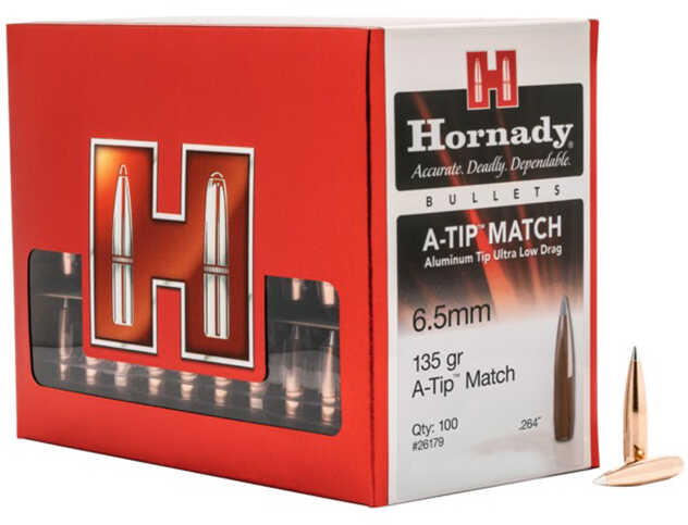 Hornady A-Tip Match 6.5MM 100 Count 135 Grain 26179