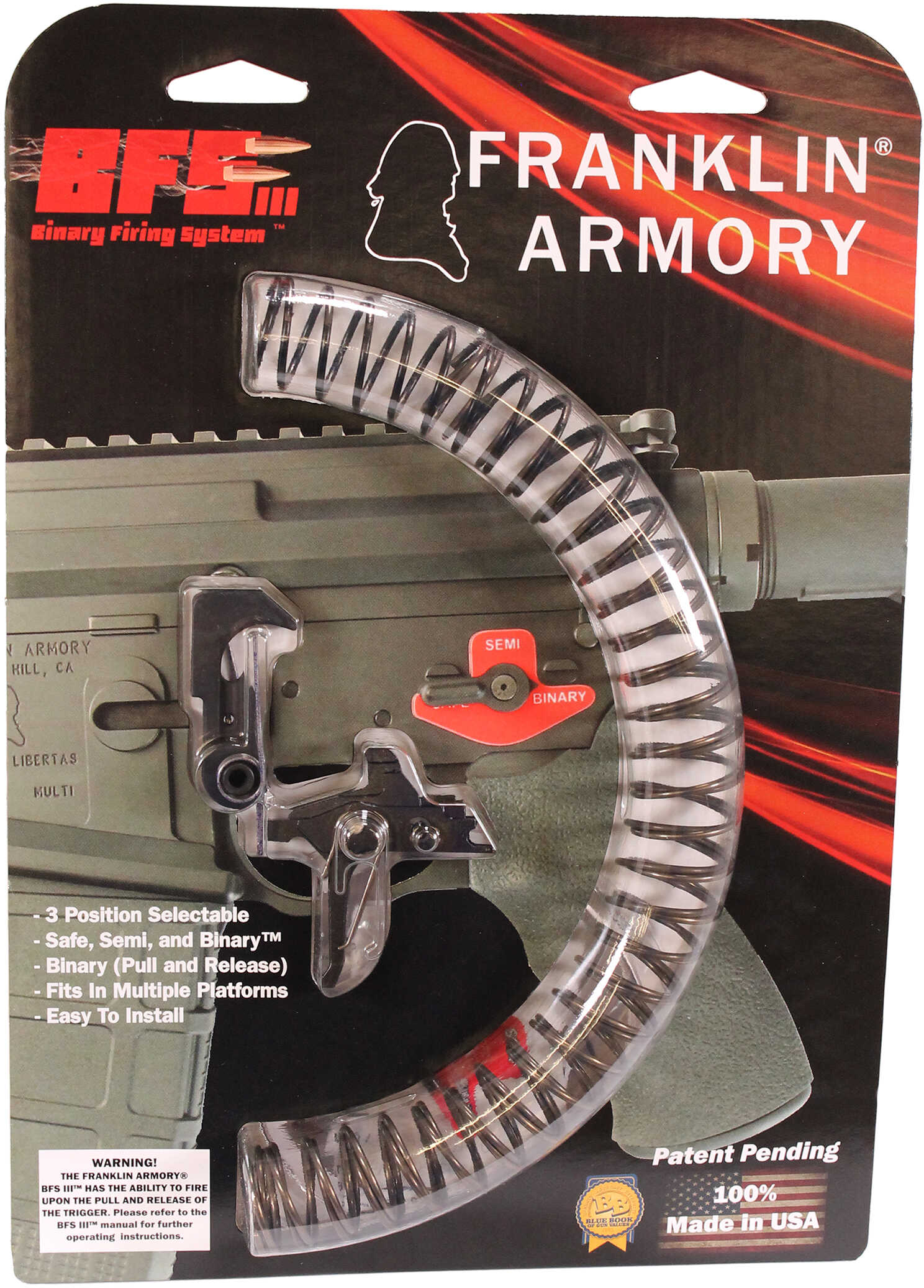Franklin Armory BFSIII AR-S1 Binary Trigger Firing System For Platform - Straight