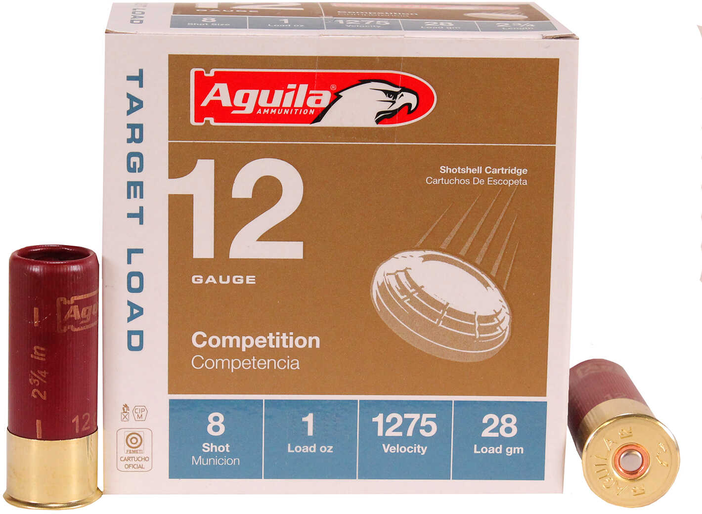 Aguila Target Shotshells 12 Ga 2-3/4" 1Oz 1275 Fps #8 25/ct