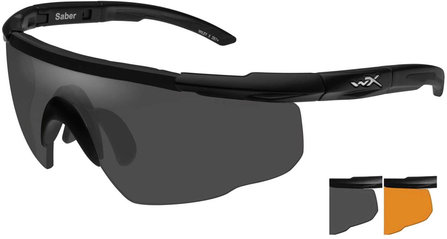 Wiley X Saber Advanced Sunglasses - Smoke Grey/Rust Lens - Matte Black Frame