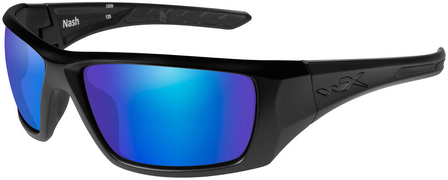 Wiley X Nash Sunglasses - Polarized Blue Mirror Lens - Matte Black Frame
