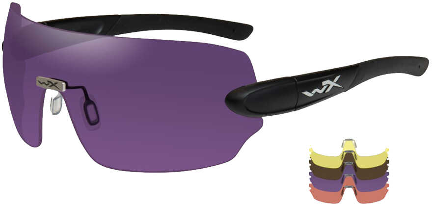 Wiley X Detection Sunglasses - Clear Yellow Orange Purple &amp; Copper Lens Matte Black Frame