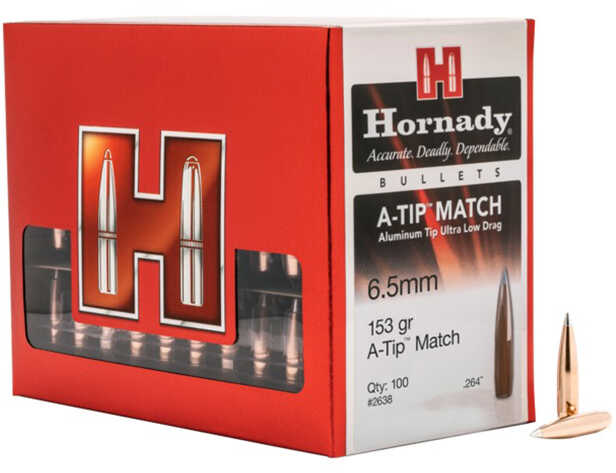 Hornady 6.5mm .264 Diameter 153 Grain A-Tip Match 100 Count