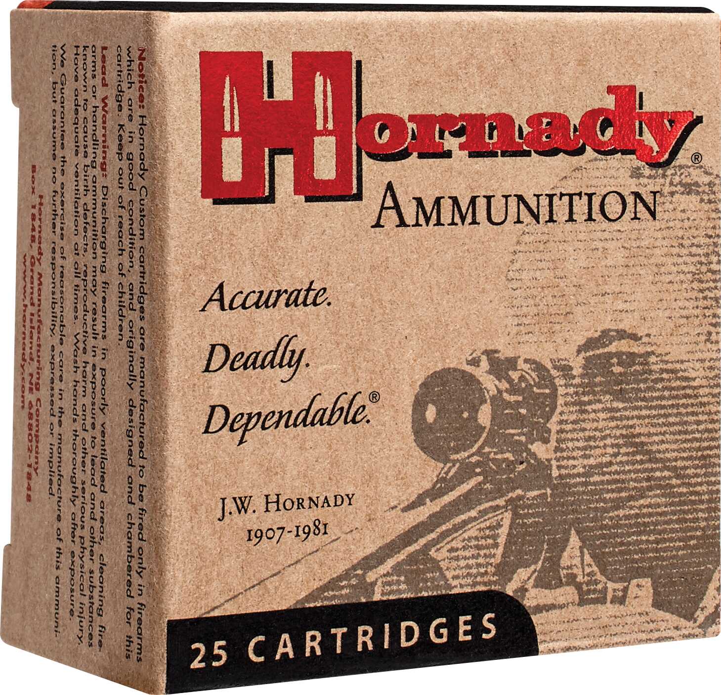 25 ACP 50 Grain Jacketed Hollow Point Rounds Hornady Ammunition