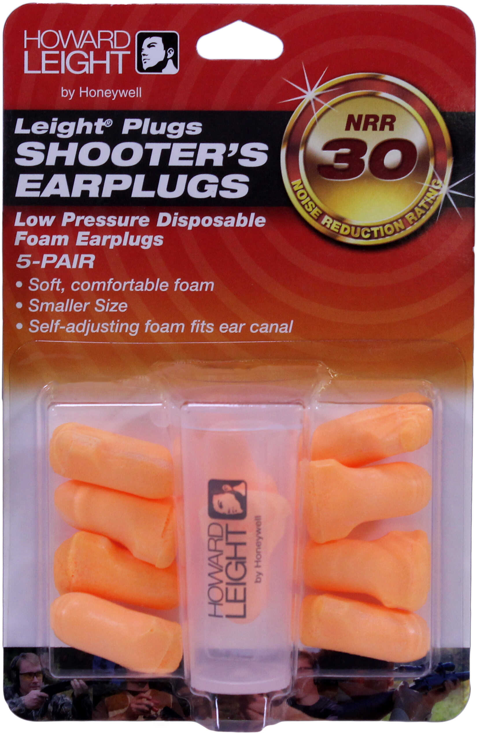 Howard Leight Ear Plugs Low Pressure Orange Foam 30db 5/pr With Carry Case In Blister