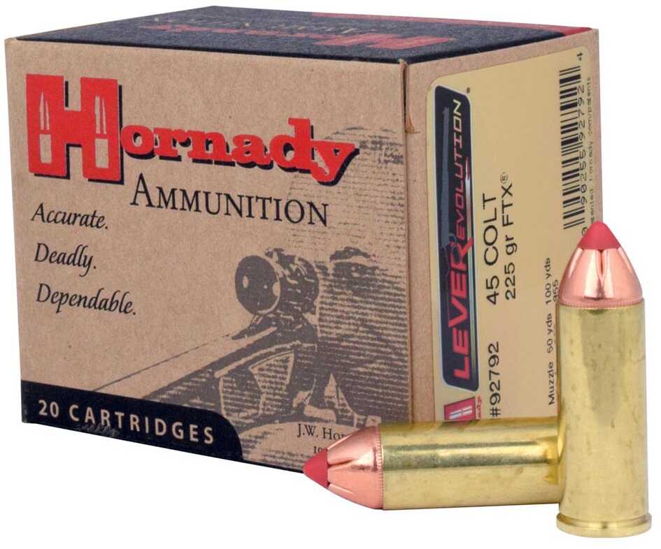 Hornady Leverevolution Handgun Ammunition .45 Colt 225 Gr FTX 960 Fps 20/Box
