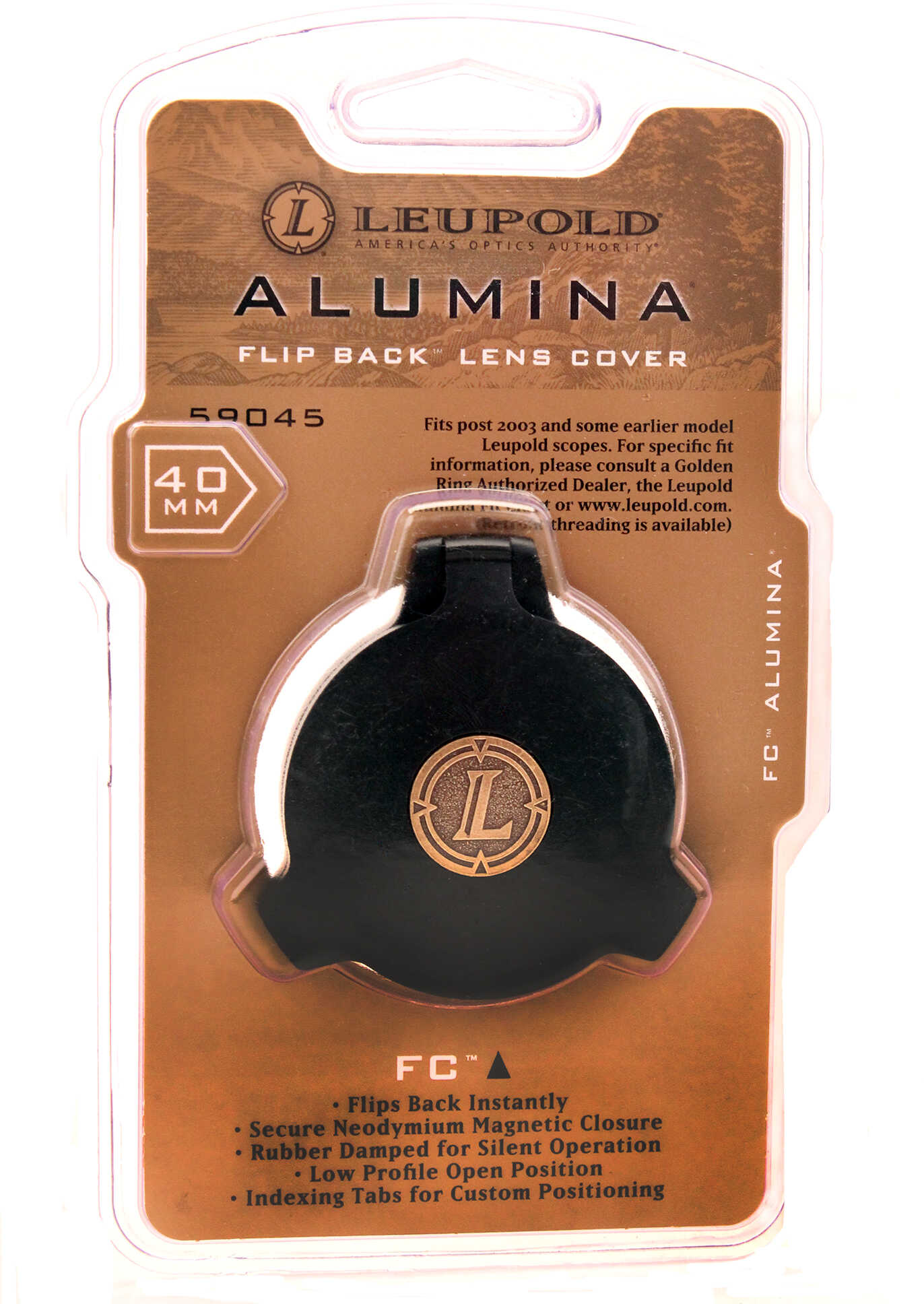 Leupold Lens Cover Alumina 40MM FLP Bk Flip Back Objective 59045