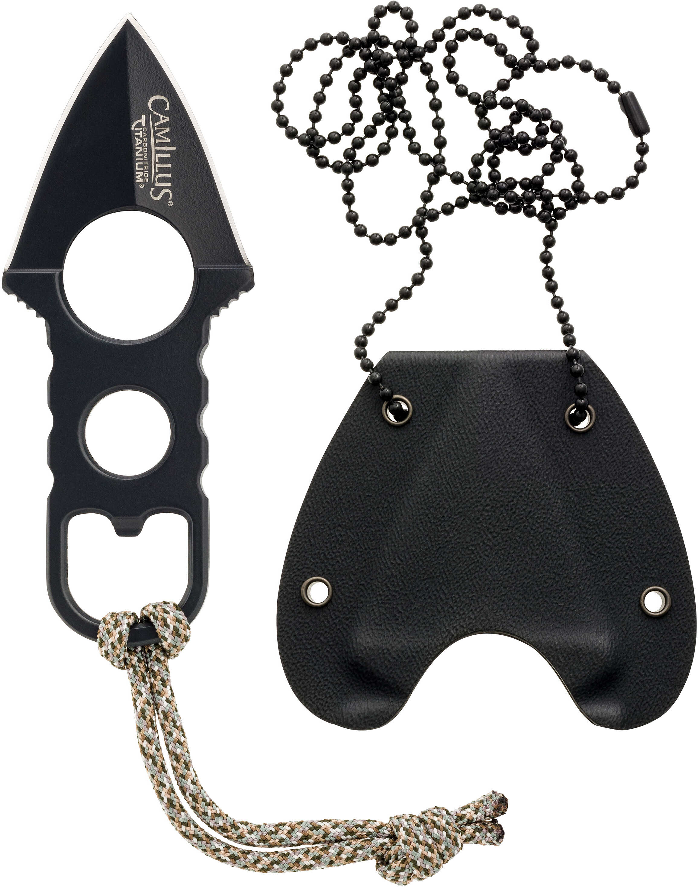Camillius Heater Folding Knife Plain Edge Skeletonized Handle Matte Finish Black 1.75" Blade Length 4.5" Overall Length