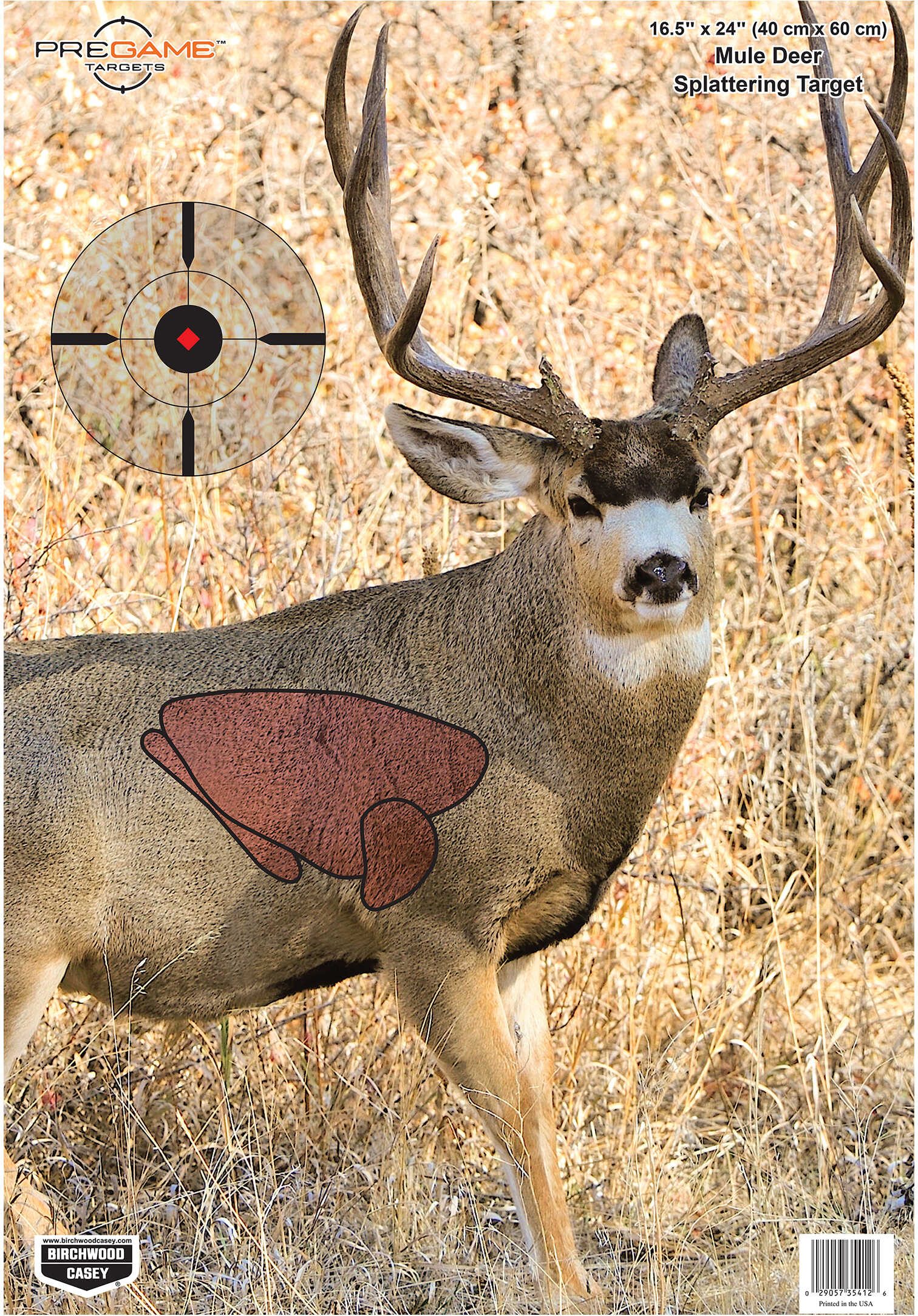 Birchwood Casey Bc-35402 Pregame Mule Deer Paper Target 16.50" X 24" 3 Per Pkg