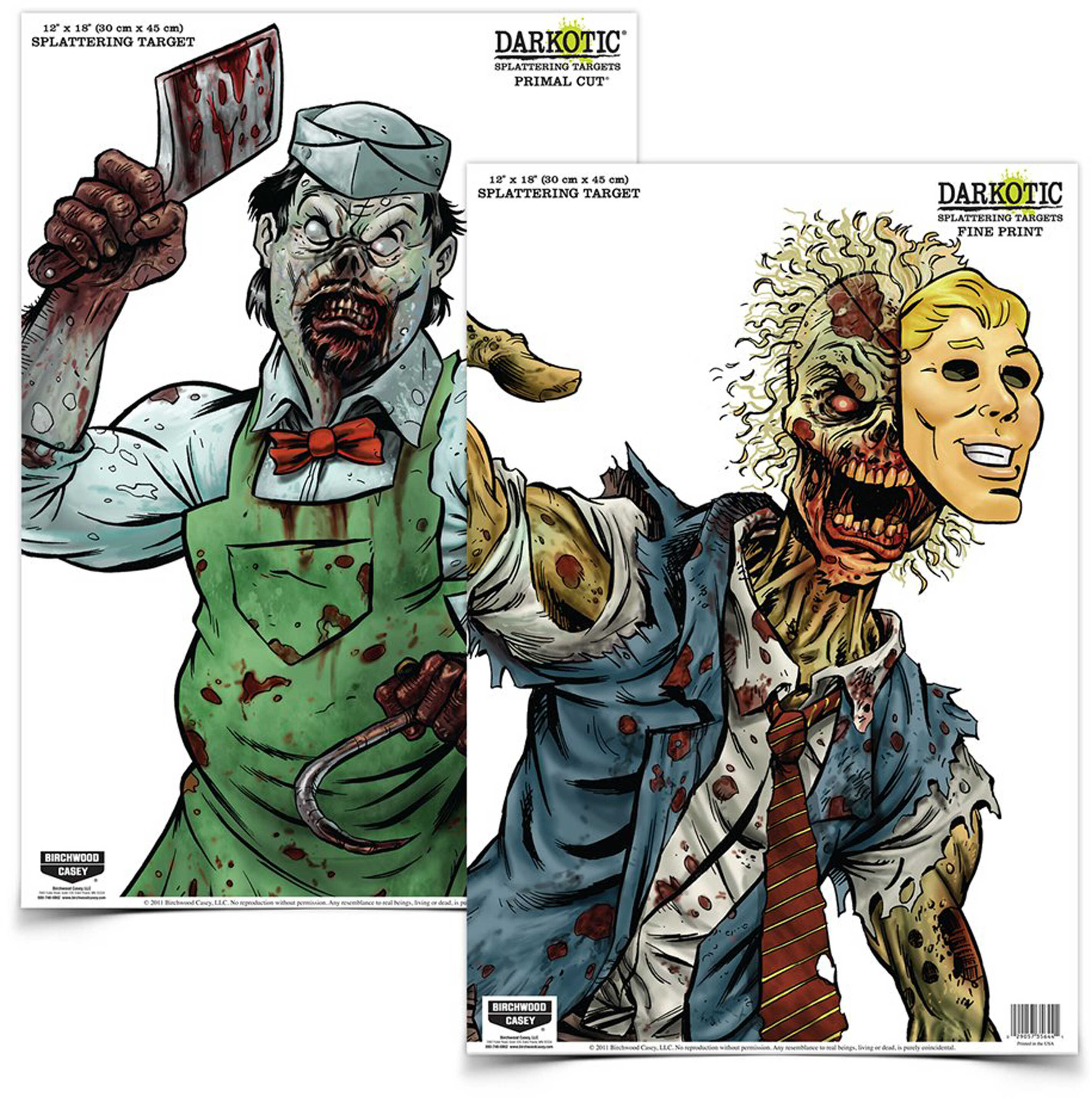 Birchwood Casey 35638 Darkotic Primal Cut Zombie Butcher/Lawyer Hanging Paper All Firearms 12" X 18" Impact Enhancement