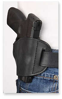 Bulldog MLBL Belt Slide Large Automatic Handgun Holster Right Leather Black
