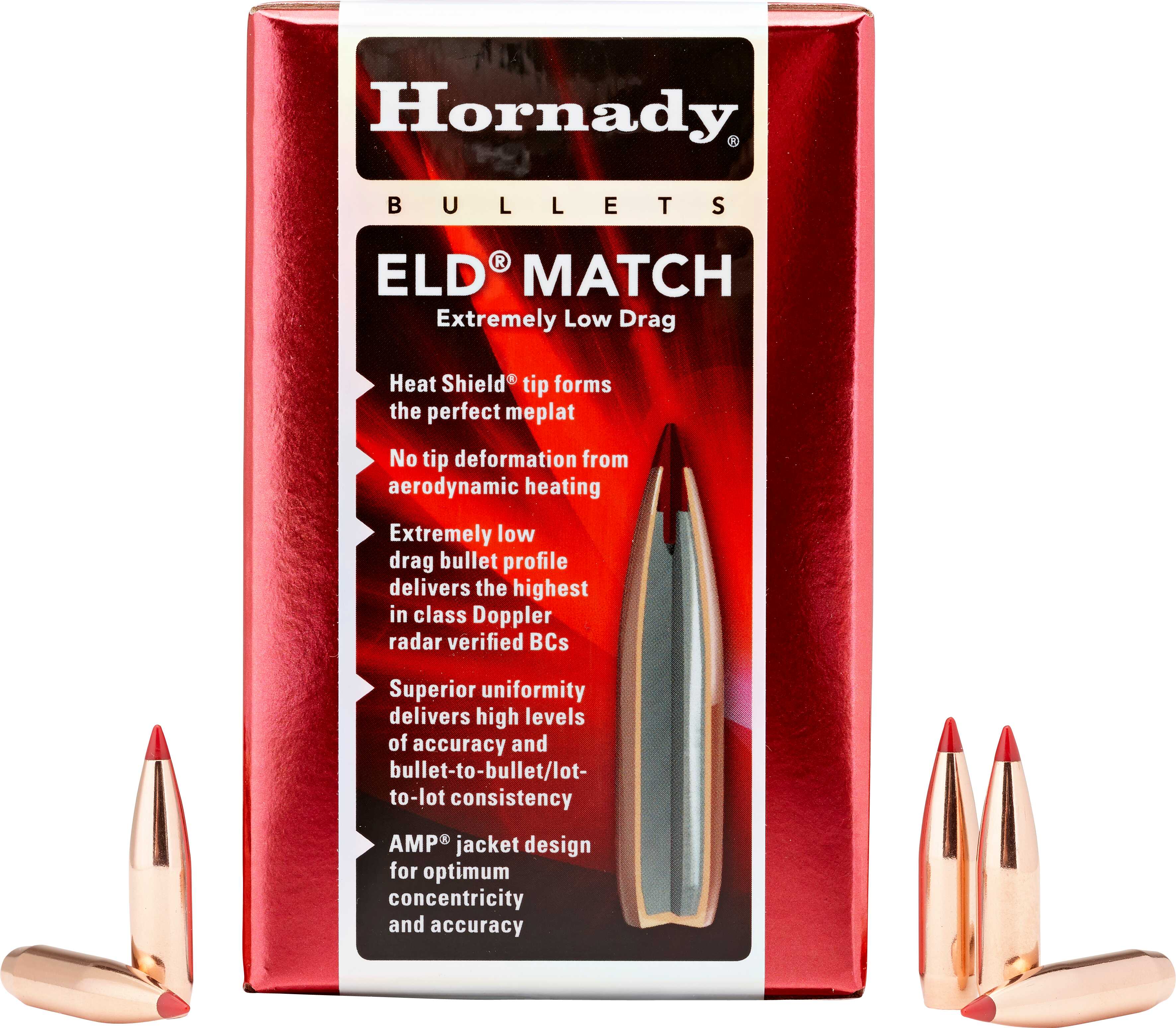 Hornady 338 Caliber Bullets 285 Grain Boat Tail ELD Match 50 Count Md: 33381