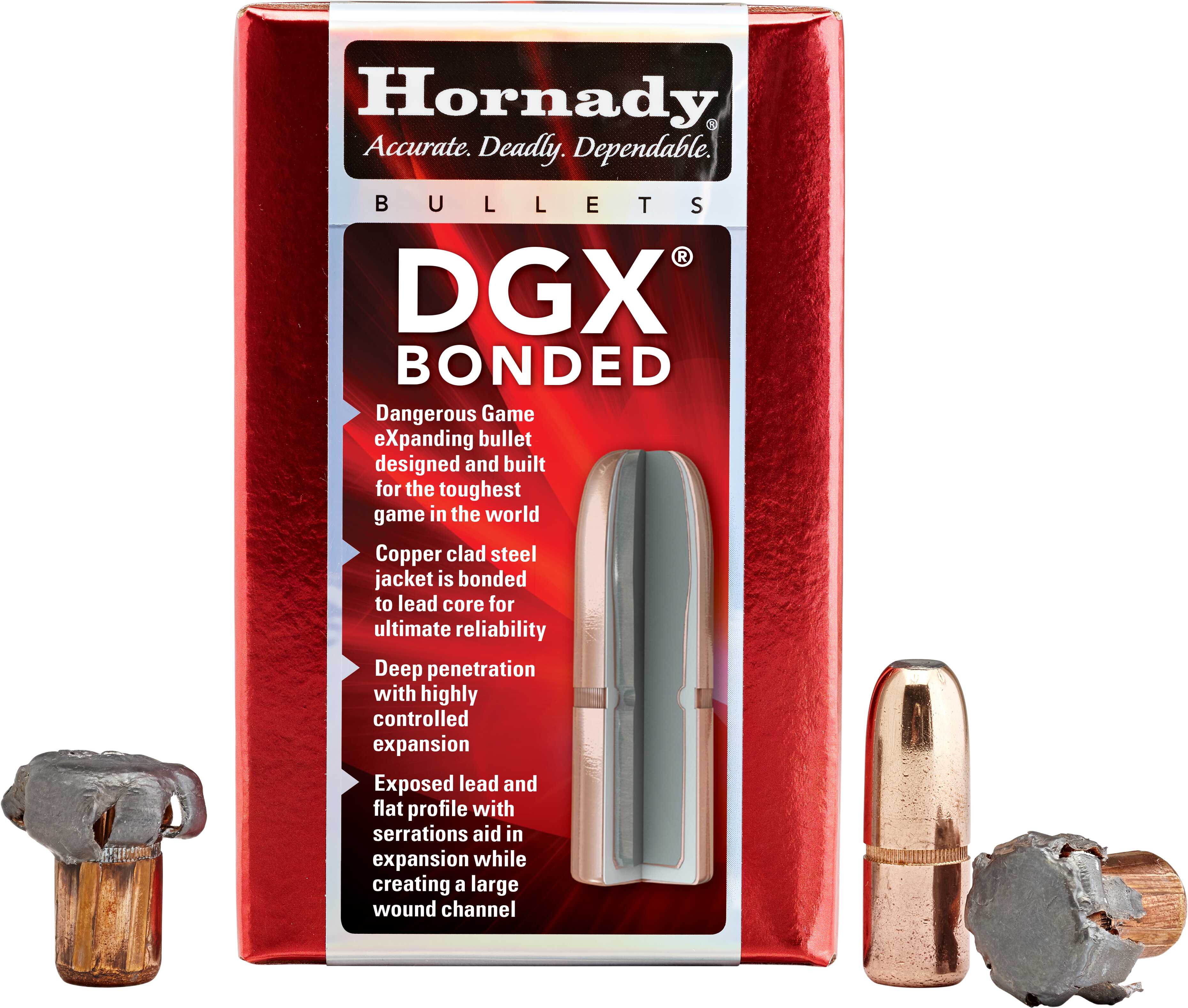 Hornady 45 Caliber .458 Diameter 480 Grain DGX Bonded Bullet (450 Nitro Express) 50 Count